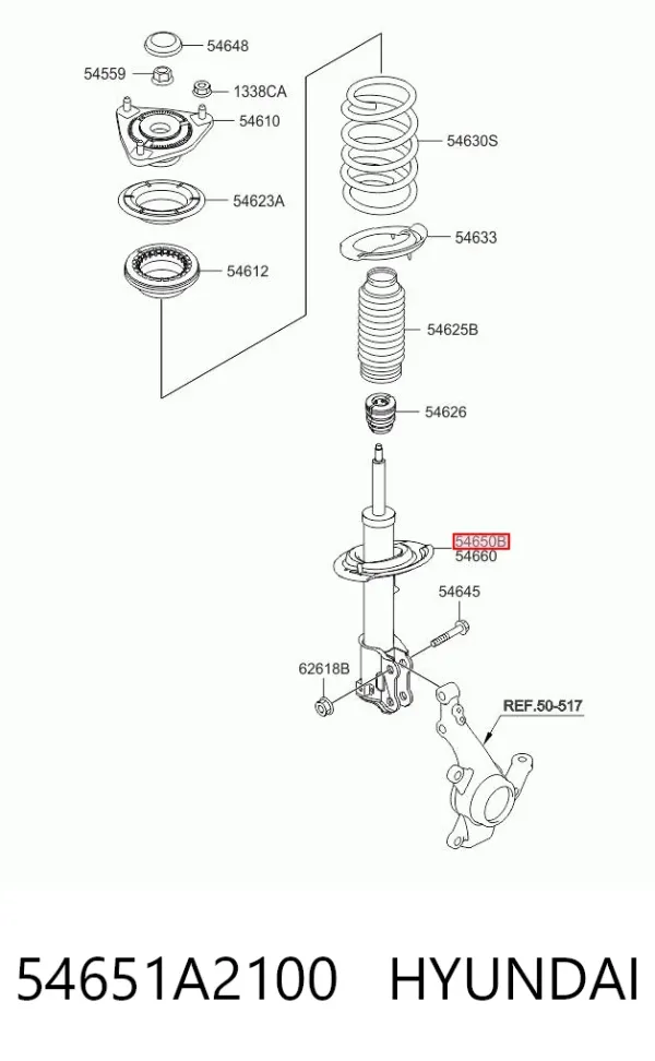 Amortyzator przedni lewy 54651A2100 Hyundai/Kia