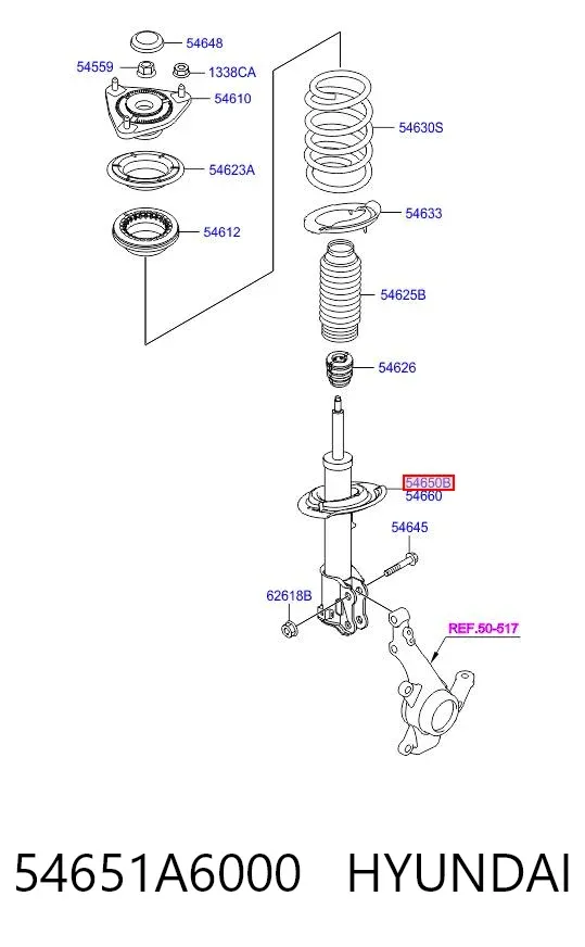 Amortyzator przedni lewy 54651A6000 Hyundai/Kia