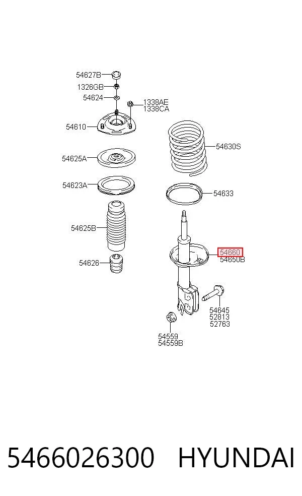 Amortyzator przedni prawy 5466026300 Hyundai/Kia