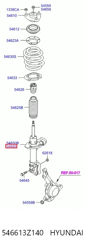 Amortyzator przedni prawy 546613Z140 Hyundai/Kia