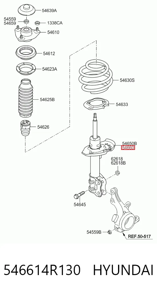 Amortyzator przedni prawy 546614R130 Hyundai/Kia