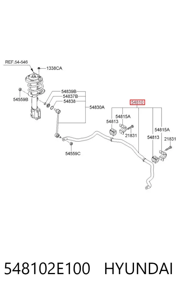 Stabilizator przedni 548102E100 Hyundai/Kia