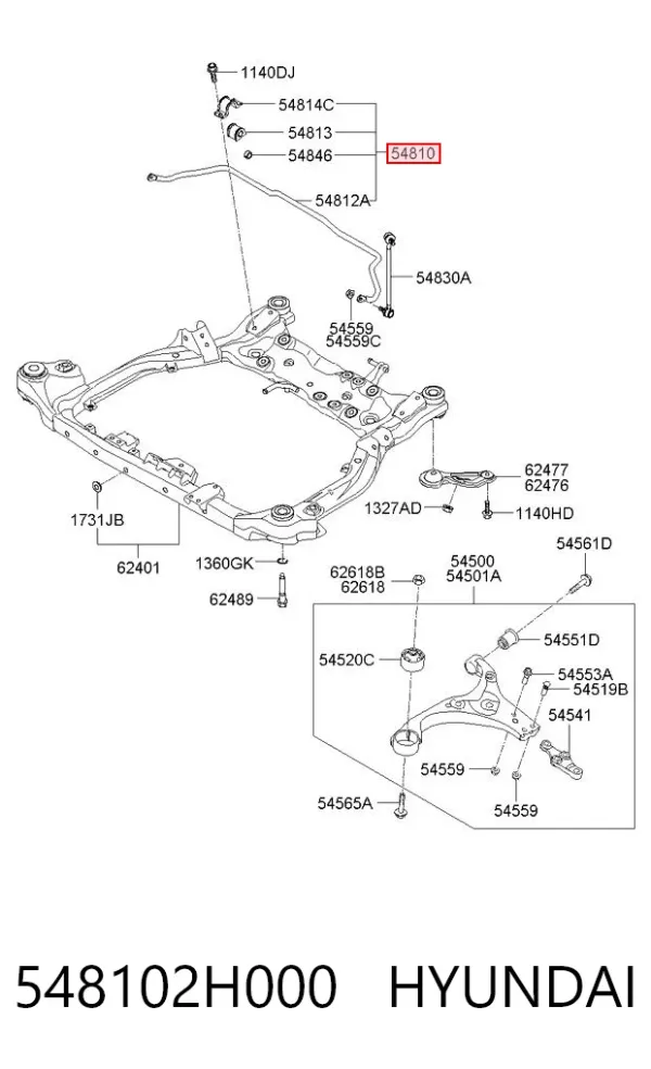 Stabilizator przedni 548102H000 Hyundai/Kia