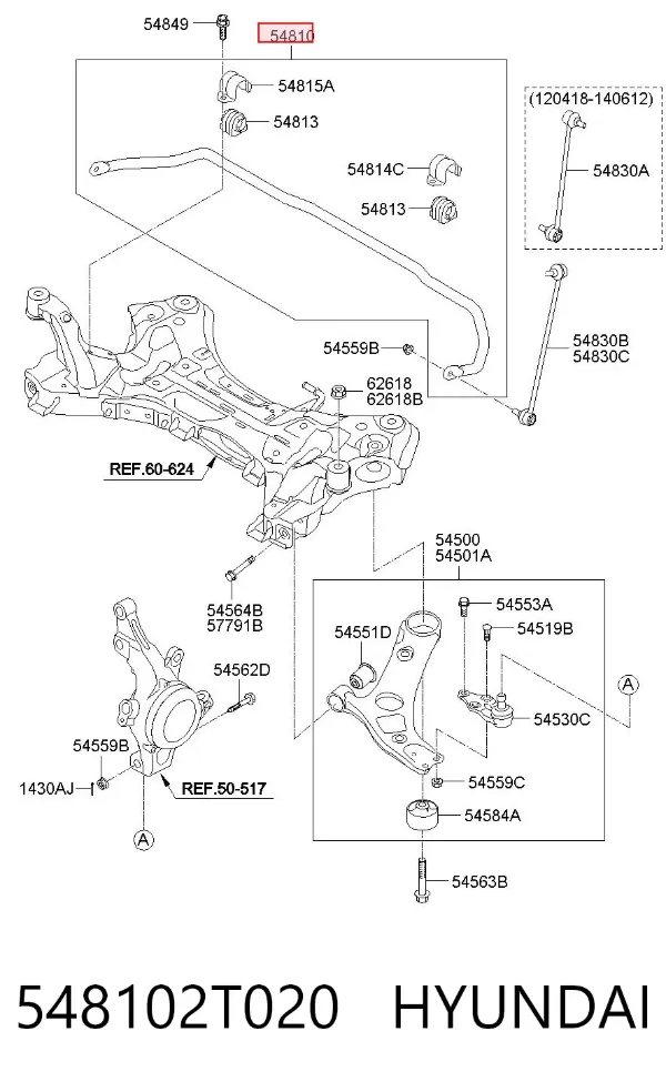 Stabilizator przedni Hyundai Sonata VI