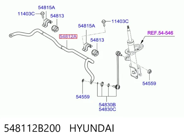 Stabilizator przedni Hyundai Santa Fe II