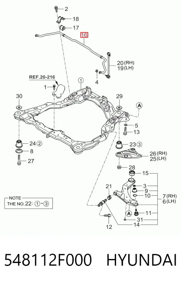 Stabilizator przedni KIA Cerato I