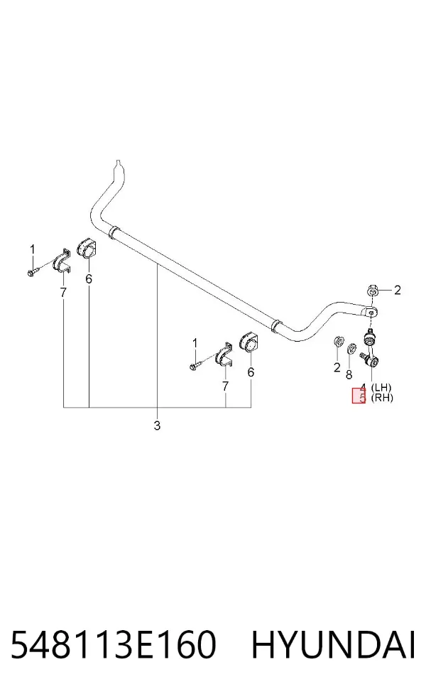 Łącznik stabilizatora przedniego prawy 548113E160 Hyundai/Kia