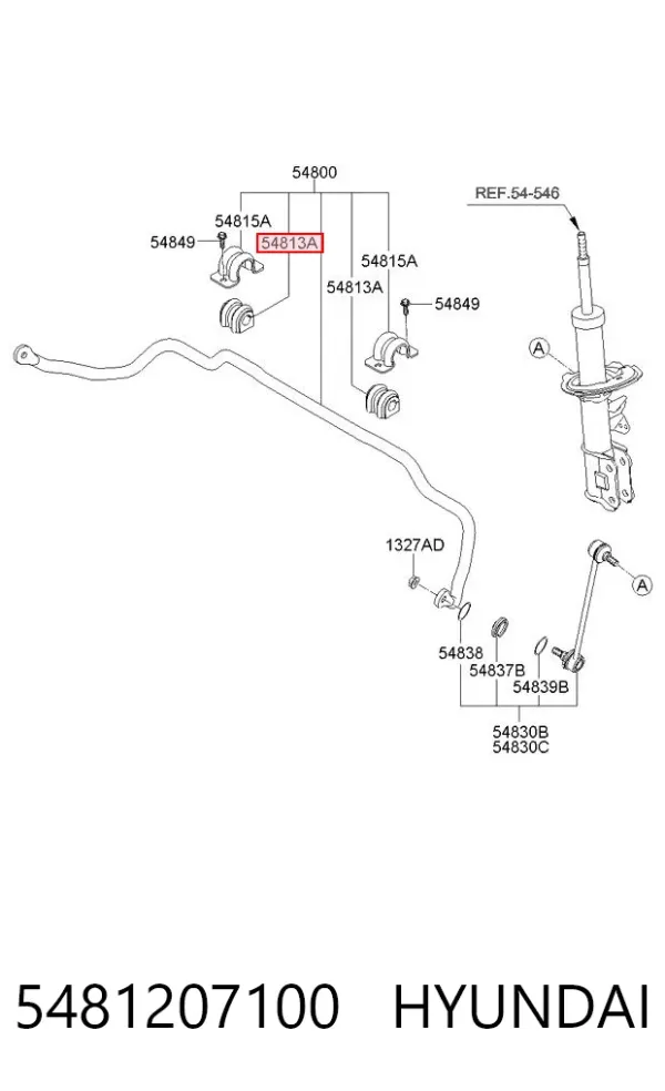 Tuleja stabilizatora przedniego 5481207100 Hyundai/Kia