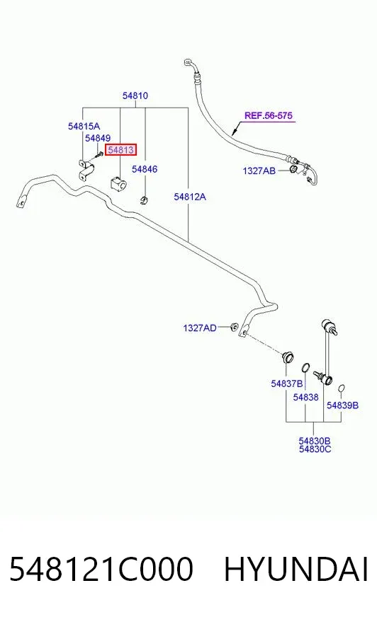 Tuleja stabilizatora przedniego 548121C000 Hyundai/Kia