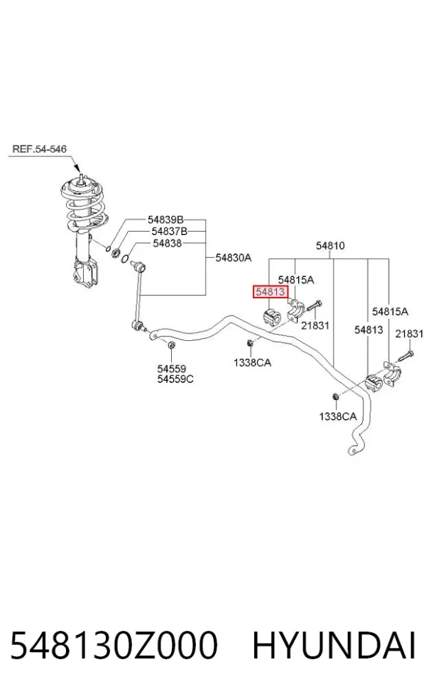 Tuleja stabilizatora przedniego 548130Z000 Hyundai/Kia