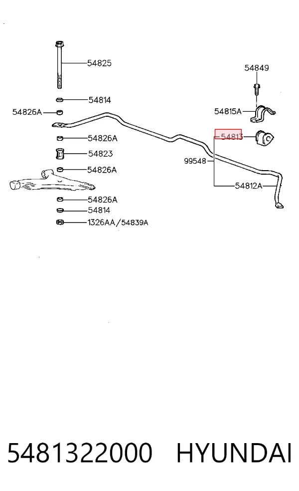 Tuleja stabilizatora przedniego 5481322000 Hyundai/Kia