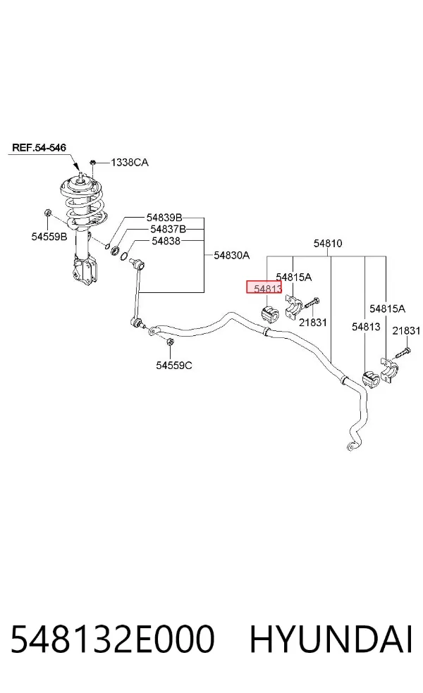 Tuleja stabilizatora przedniego 548132E000 Hyundai/Kia
