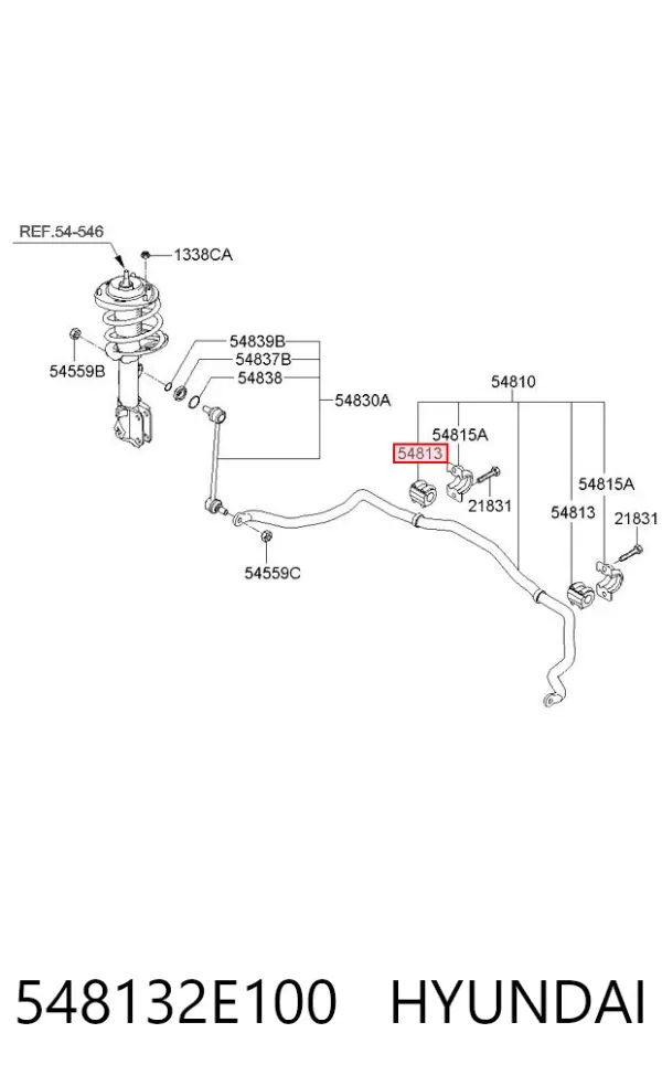 Tuleja stabilizatora przedniego 548132E100 Hyundai/Kia