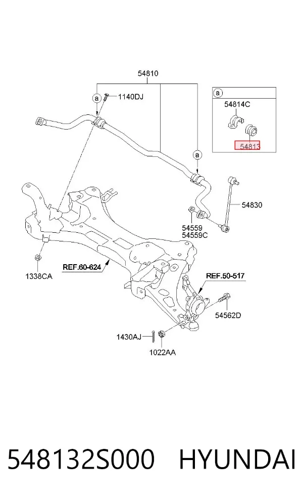 Tuleja stabilizatora przedniego 548132S000 Hyundai/Kia
