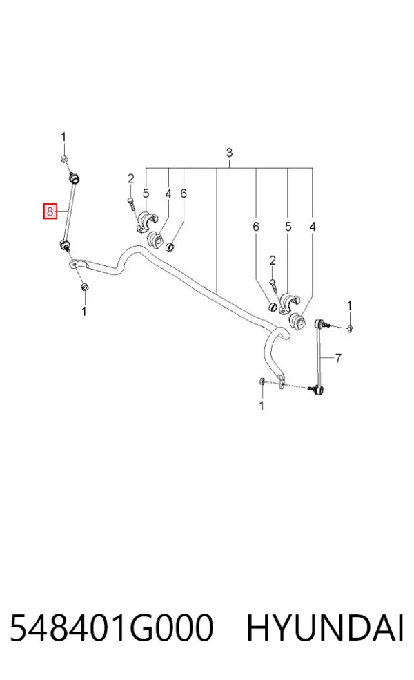 Łącznik stabilizatora przedniego prawy 548401G000 Hyundai/Kia