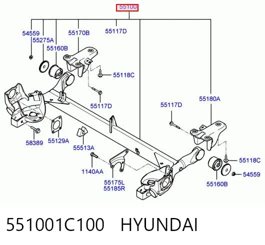 Korpus osi tylnej Hyundai Getz 