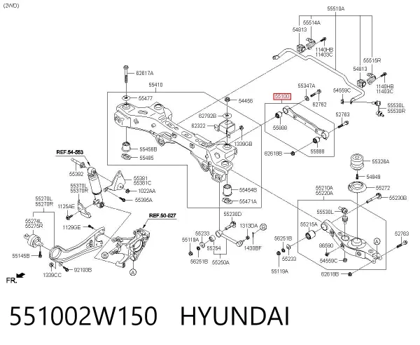 Wahacz zawieszenia tylnego poprzeczny 551002W150 Hyundai/Kia