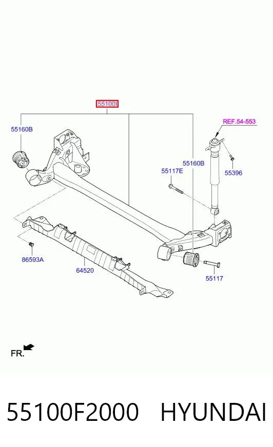 Korpus osi tylnej 55100F2000 Hyundai/Kia