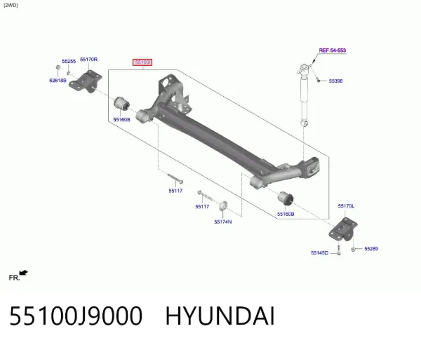 Korpus osi tylnej 55100J9000 Hyundai/Kia