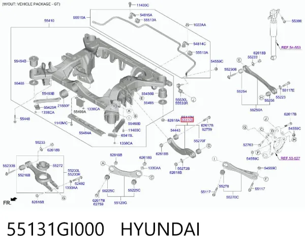 Wahacz  zawieszenia tylnego górny prawy 55131GI000 Hyundai/Kia