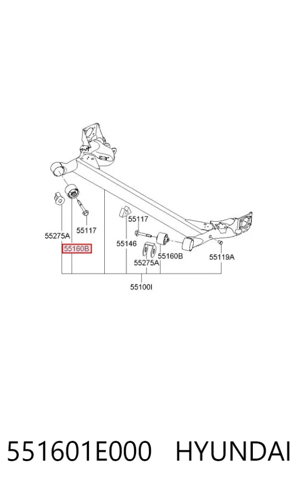 Silentblock tylnej belki 551601E000 Hyundai/Kia