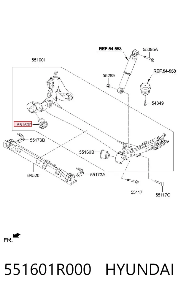 Silentblock tylnej belki 551601R000 Hyundai/Kia