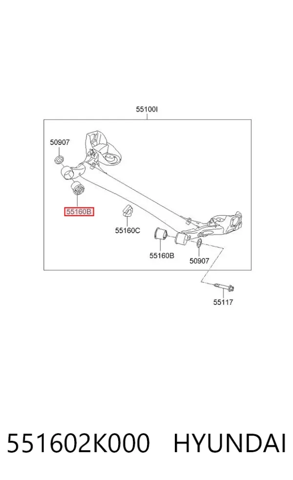 Silentblock tylnej belki 551602K000 Hyundai/Kia