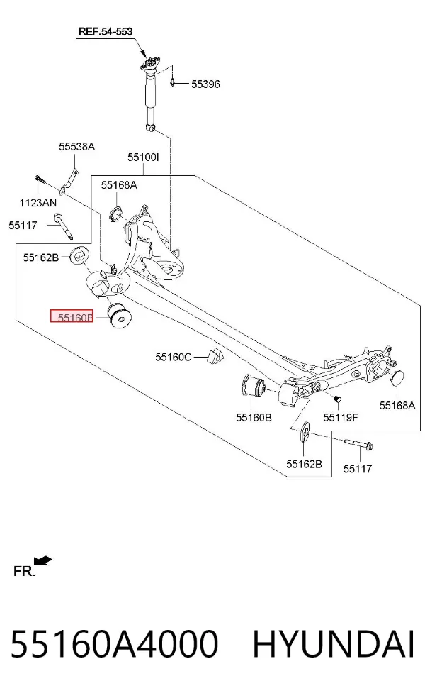 Silentblock tylnej belki 55160A4000 Hyundai/Kia
