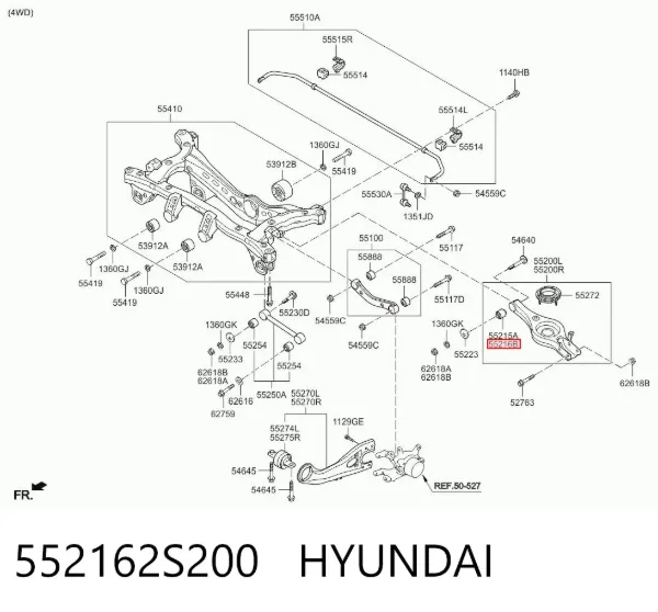 Silentblock czopu tylnego 552162S200 Hyundai/Kia