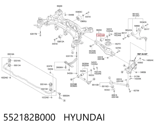 Silentblock wahacza tylnego dolnego 552182B000 Hyundai/Kia