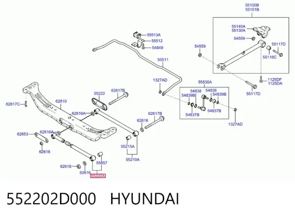 Drążek poprzeczny zawieszenia tylnego 552202D000 Hyundai/Kia