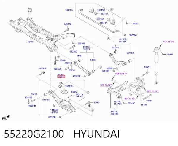 Wahacz zawieszenia tylnego dolny prawy 55220G2100 Hyundai/Kia