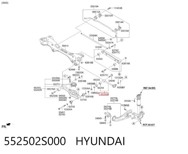 Drążek poprzeczny zawieszenia tylnego 552502S000 Hyundai/Kia