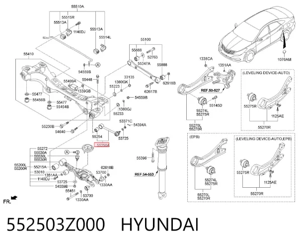 Drążek poprzeczny zawieszenia tylnego 552503Z000 Hyundai/Kia