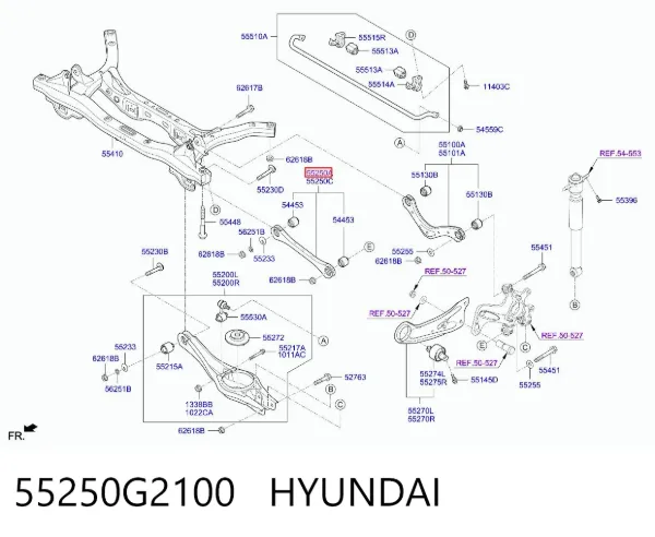 Poprzeczny drążek reakcyjny zawieszenia tylnego 55250G2100 Hyundai/Kia