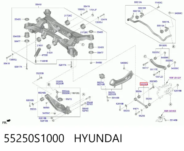 Drążek poprzeczny zawieszenia tylnego 55250S1000 Hyundai/Kia