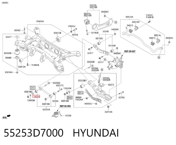 Silentblock czopu tylnego 55253D7000 Hyundai/Kia