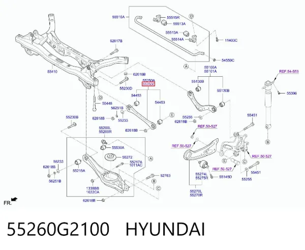 Poprzeczny drążek reakcyjny zawieszenia tylnego 55260G2100 Hyundai/Kia