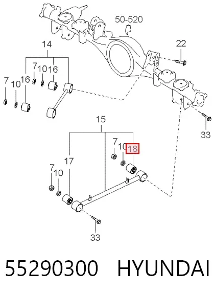 Silentblock wahacza podłużnego tylnego dolnego 55290300 Hyundai/Kia