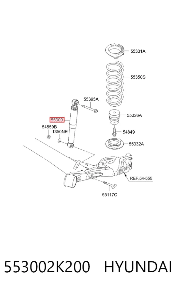 Amortyzator tylny 553002K200 Hyundai/Kia