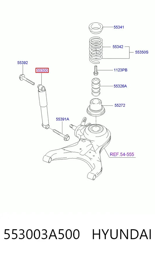 Amortyzator tylny 553003A500 Hyundai/Kia