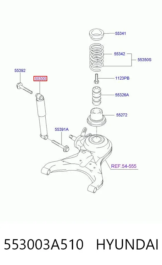 Amortyzator tylny 553003A510 Hyundai/Kia