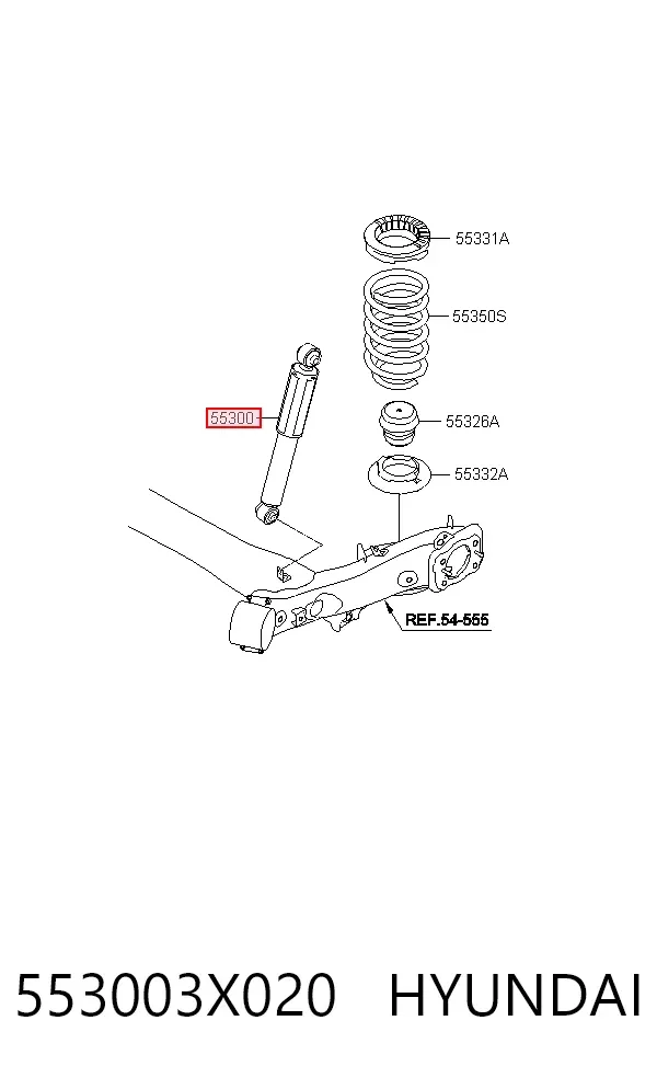 Amortyzator tylny 553003X020 Hyundai/Kia