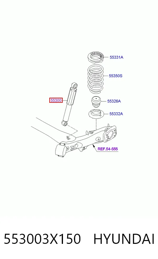 Amortyzator tylny 553003X150 Hyundai/Kia