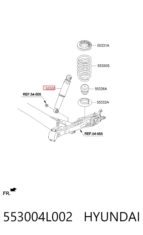 Amortyzator tylny 553004L002 Hyundai/Kia