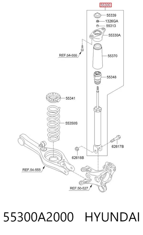 Amortyzator tylny 55300A2000 Hyundai/Kia
