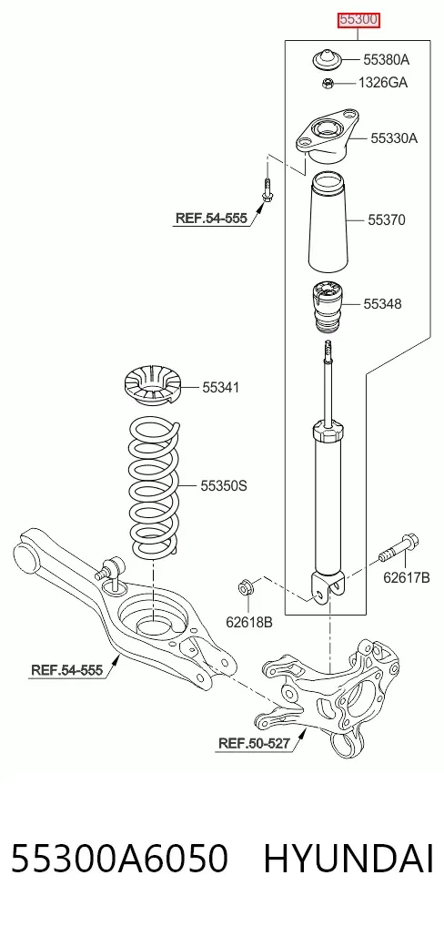 Amortyzator tylny 55300A6050 Hyundai/Kia