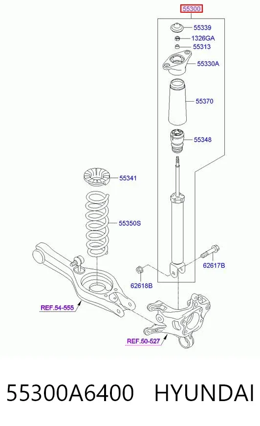 Amortyzator tylny 55300A6400 Hyundai/Kia