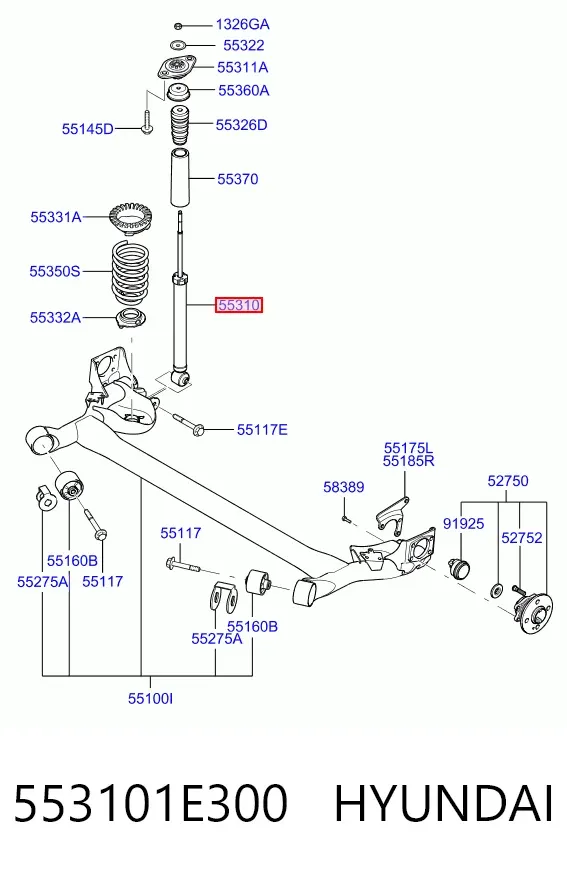 Amortyzator tylny 553101E300 Hyundai/Kia
