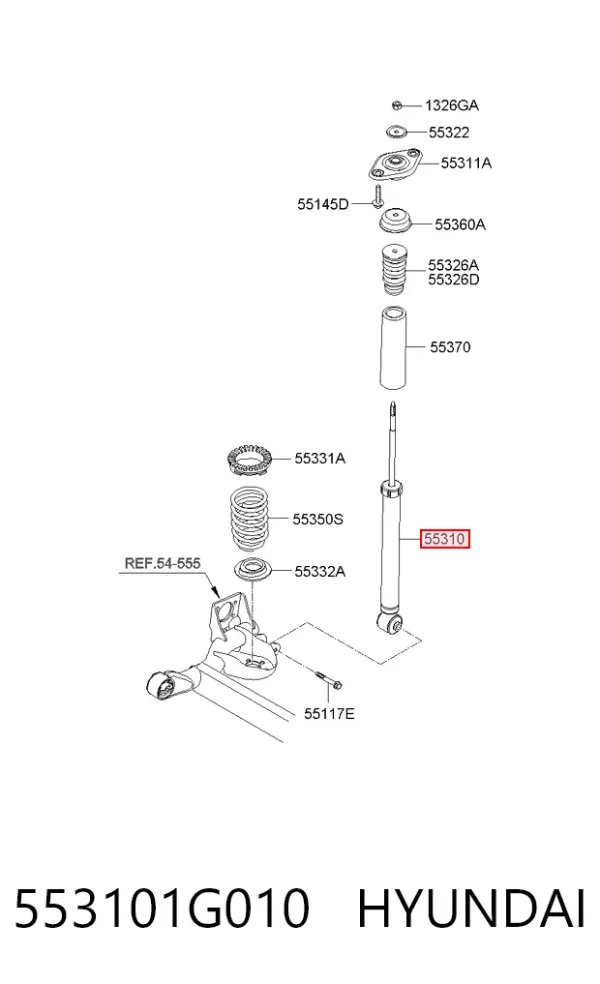 Amortyzator tylny 553101G010 Hyundai/Kia